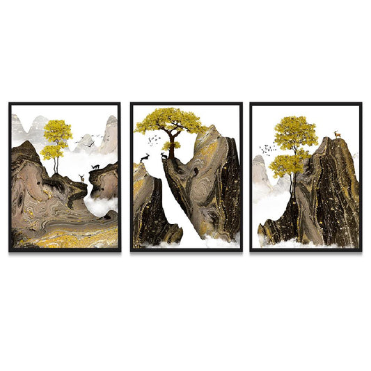 Set of 3 Modern Abstract Art Print Frame Painting for Home and Office Wall Decoration