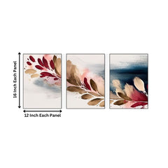 Abstract Canvas Painting Set of 3 Wall Hanging Art Print Frame Painting For Wall Décor