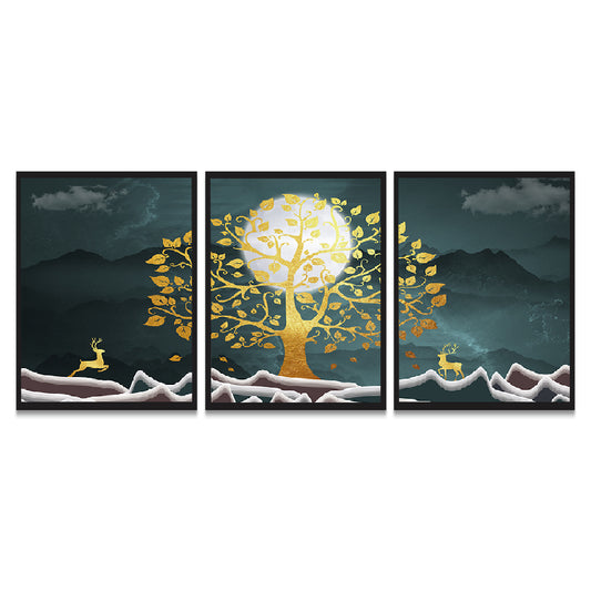 Set of 3 Abstract Modern Art Wall Decor Framed Painting DS30