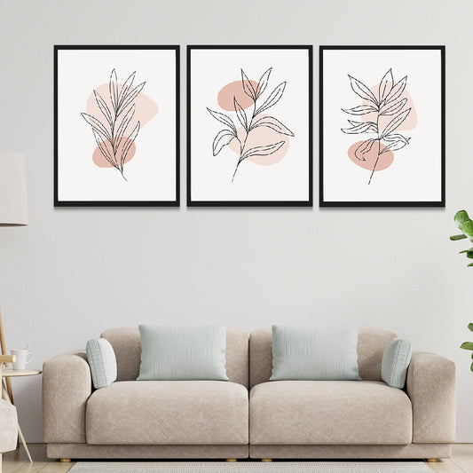 Set of 3 Abstract Modern Art Wall Decor Framed Painting for Living Room Bedroom DS31