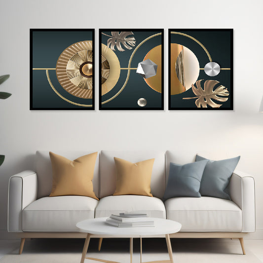 Set of 3 Abstract Modern Art Wall Decor Framed Painting for Living Room Bedroom DS34