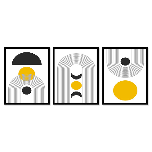 Set of 3 Abstract Modern Art Wall Decor Framed Painting for Living Room Bedroom DS35