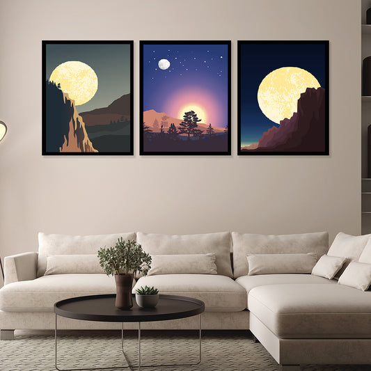 Set of 3 Abstract Modern Art Wall Decor Framed Painting for Living Room Bedroom DS36