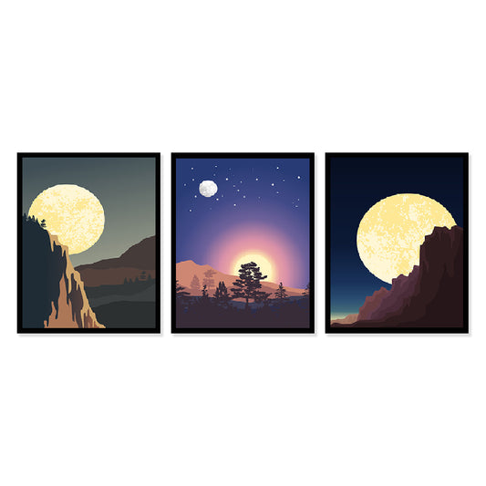 Set of 3 Abstract Modern Art Wall Decor Framed Painting for Living Room Bedroom DS36