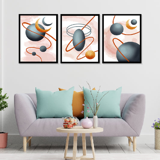 Modern Art Wall Decor Framed Painting Set of 3 (DS38)