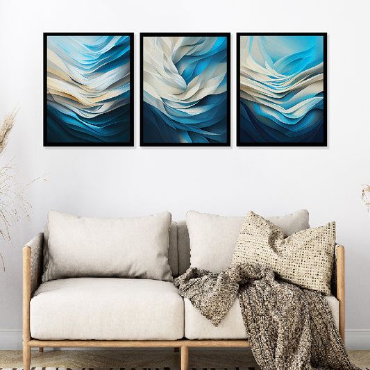 Modern Art Wall Decor Framed Painting Set of 3 (DS41)