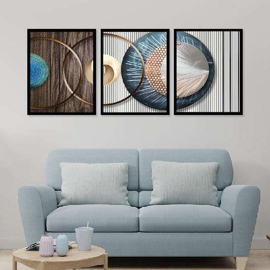 Modern Art Wall Decor Framed Painting Set of 3 (DS42)