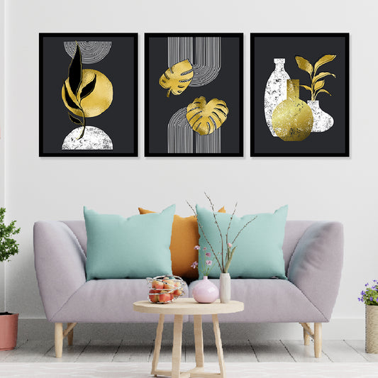 Modern Art Wall Decor Framed Painting Set of 3 (DS43)