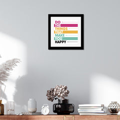 DEKORSTATION Motivational Quote Wall Art Frame with Acrylic (Multicolour, Square 12 x 12 Inch)