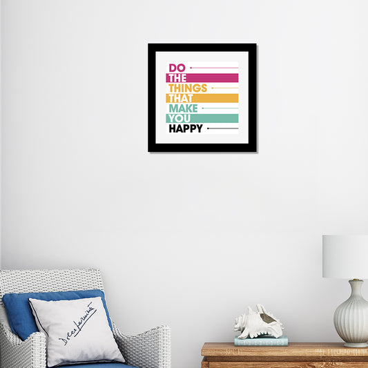 DEKORSTATION Motivational Quote Wall Art Frame with Acrylic (Multicolour, Square 12 x 12 Inch)