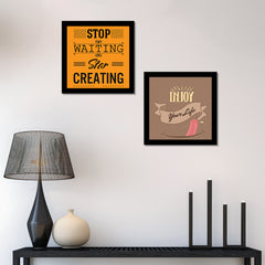 Framed Wall Paintings Inspiring Quotes For Office and Home - Set of 2