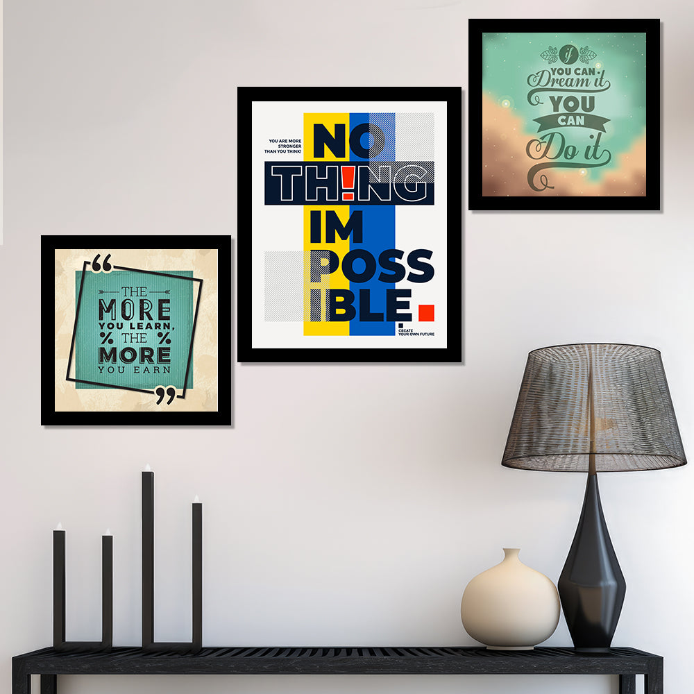 Frame Sticker Quotes Motivational Quotes Frames Framed Posters | Quotes Wall Frames with Ac ...