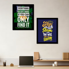 Framed Wall Hanging Motivational Quote Office, Home and Study Room Decor Art Prints 16 Inch X 12 Inch With Acrylic Set of 2 | DSQUOT_042