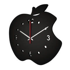 Black Wooden Wall Clock Inspired by Apple Design