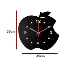 Black Wooden Wall Clock Inspired by Apple Design