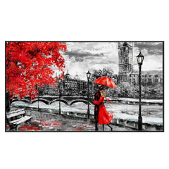 Love Couple Floating Framed Canvas Wall Painting