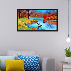 Tranquil Oasis With Nature Scenery Floating Framed Canvas Wall Painting