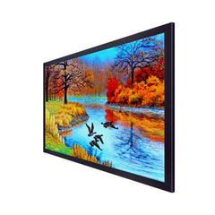 Tranquil Oasis With Nature Scenery Floating Framed Canvas Wall Painting