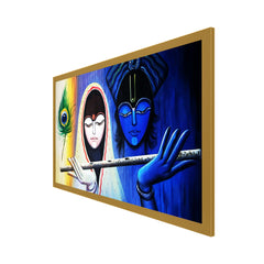 Radha Krishna Floating Framed Religious Canvas Wall Painting