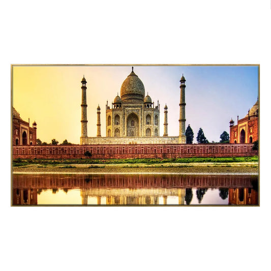 Beautiful Taj Mahal Floating Framed Canvas Wall Painting