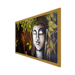 Buddha and the Bodhi Tree Floating Framed Canvas Wall Painting