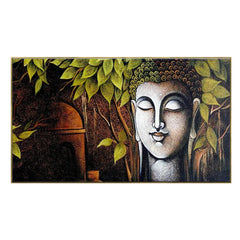 Buddha and the Bodhi Tree Floating Framed Canvas Wall Painting