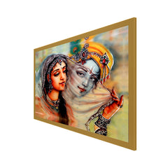 Krishna Meerabai Love Floating Framed Canvas Wall Painting