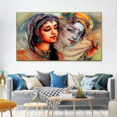 Krishna Meerabai Love Floating Framed Canvas Wall Painting