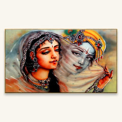 Krishna Meerabai Love Floating Framed Canvas Wall Painting