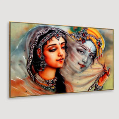 Krishna Meerabai Love Floating Framed Canvas Wall Painting