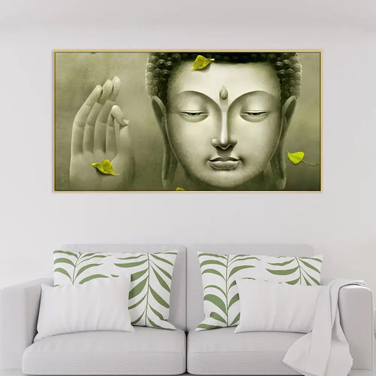 Calm Buddha Peaceful Vaastu Floating Frame Canvas Wall Painting