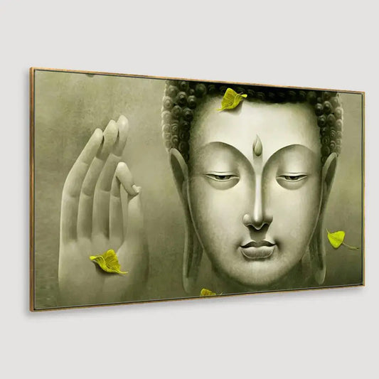 Calm Buddha Peaceful Vaastu Floating Frame Canvas Wall Painting