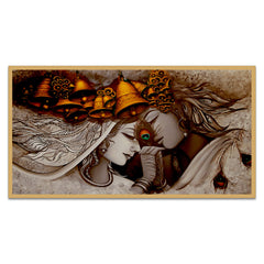 Radha Krishna Floating Framed Canvas Wall Painting