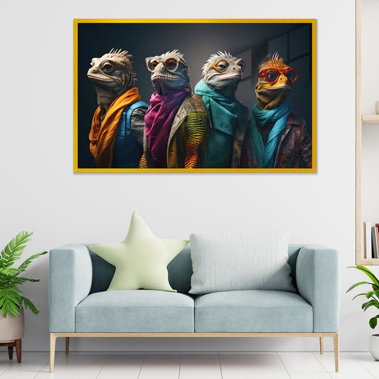 Cool Colorful Lizard 3D Acrylic Wall Painting