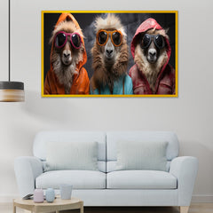 Group of Dogs in Sunglasses Acrylic Wall Painting