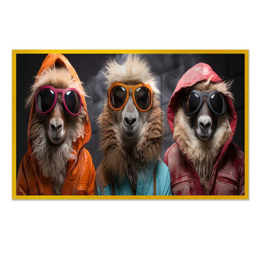 Group of Dogs in Sunglasses Acrylic Wall Painting