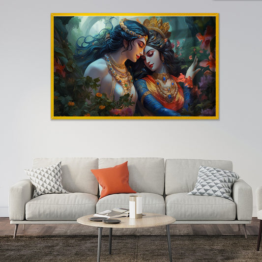 Radha Krishna Embodiment of Love and Devotion Acrylic Wall Painting