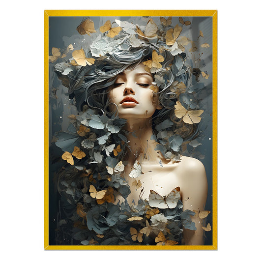 Beautiful Woman Premium Acrylic Wall Painting