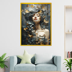 Beautiful Woman Premium Acrylic Wall Painting