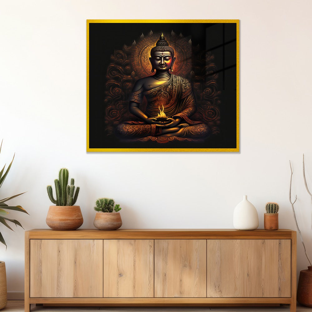 Buddha in Peaceful Contemplation Acrylic Wall Painting