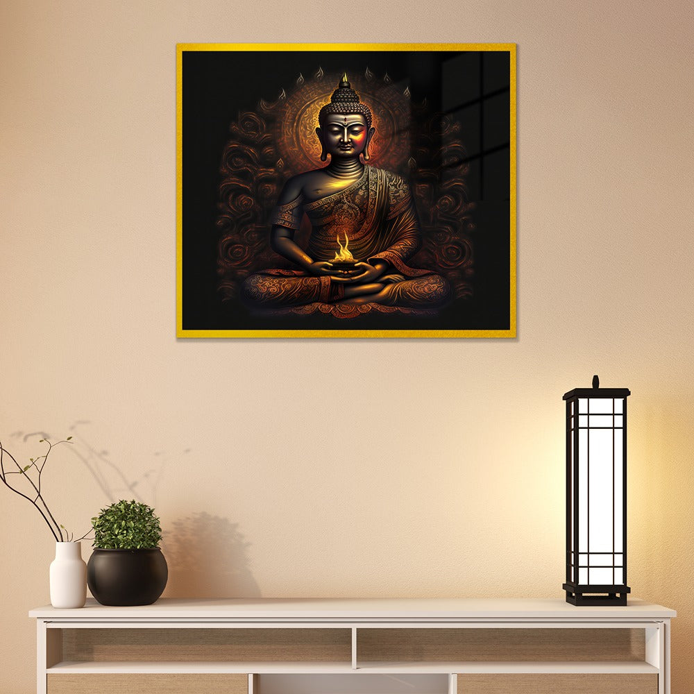 Buddha in Peaceful Contemplation Acrylic Wall Painting