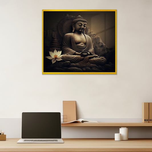 Buddha's Calm Spiritual Acrylic Wall Painting