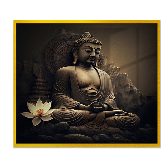 Buddha's Calm Spiritual Acrylic Wall Painting