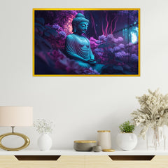 Lord Buddha Acrylic Wall Painting with Frame