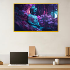 Lord Buddha Acrylic Wall Painting with Frame