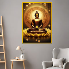 Buddha Meditation Digital 3D Print Acrylic Wall Painting