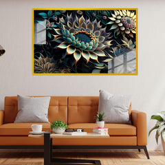 Beautiful 3D Multicolor Acrylic Flower Wall Painting