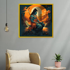 Lord Shri Ram Ayodhyapati Blessing Modern Acrylic Wall Painting