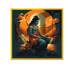 Lord Shri Ram Ayodhyapati Blessing Modern Acrylic Wall Painting