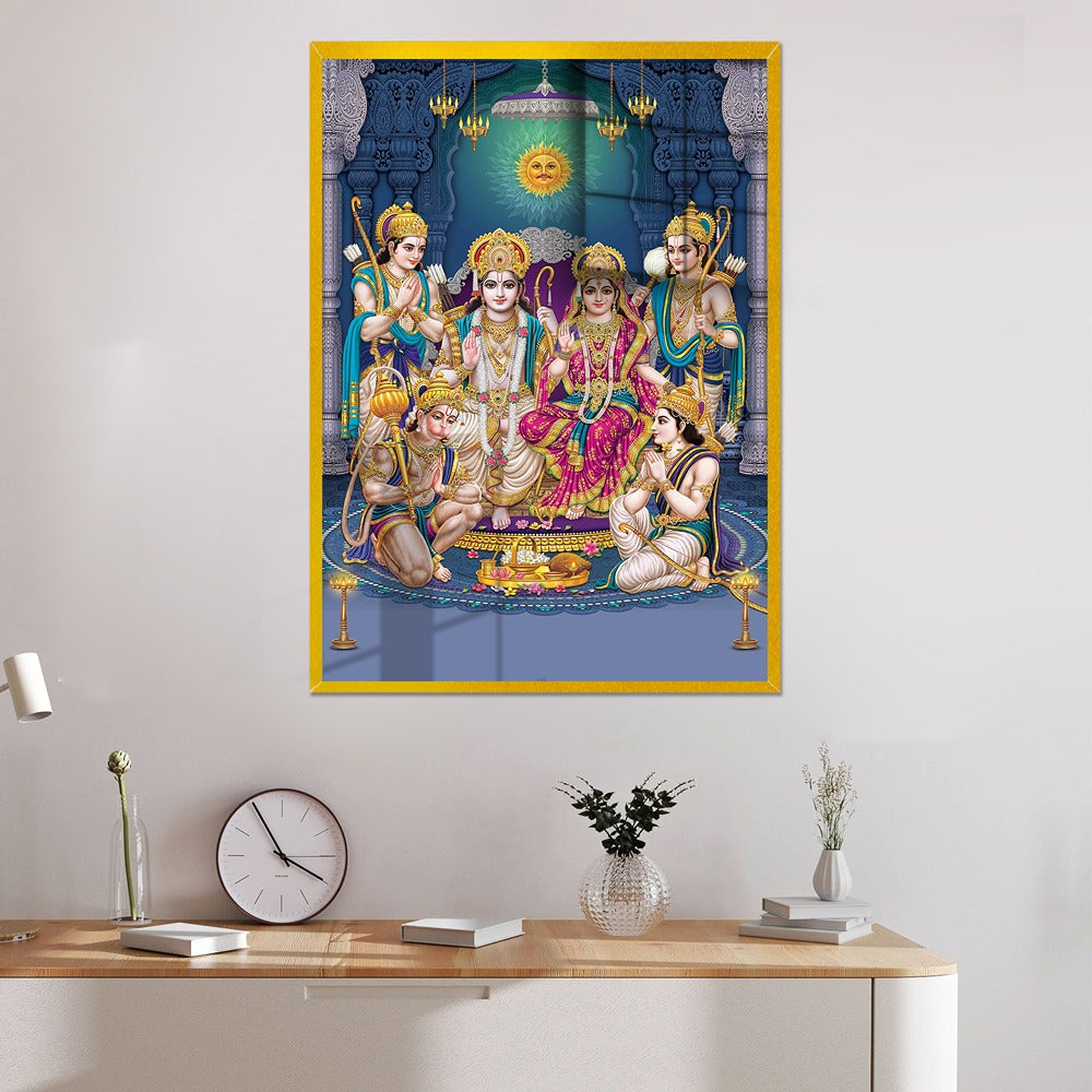 Embodiment of Devotion and Dharma Ram Darbar Acrylic Wall Painting